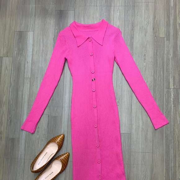 Unbranded Dresses & Skirts - Long Sleeve Bodycon Polo Dress